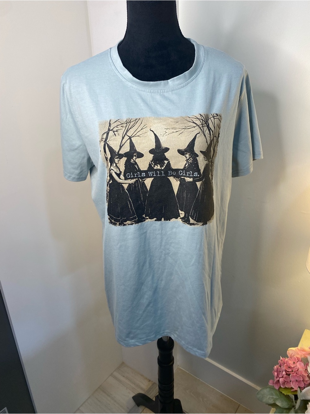 Girls Will Be Girls Graphic Tee - Light Blue Men’s Shirt